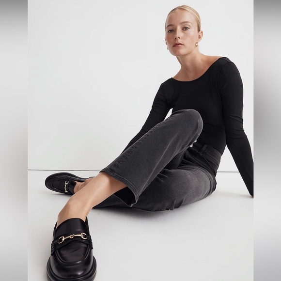 NWT Madewell Kick Out Crop Jeans in Beckley Wash - Size 25 - Black - Picture 4 of 10